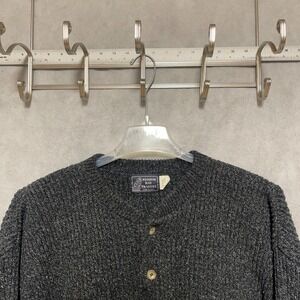 VTG Peconic‎ Bay Traders Sweater Men XL Heavy Henley Chunky Knit Nordic 90s USA
